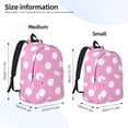 thumbnail image 2 of Disketp Pink And White Polka Dot Mochila de Lona Estampada, Mochila Escolar de Viaje Ligera para Estudiantes y Portátil-Small, 2 of 5