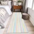thumbnail image 4 of Colorful Striped 2'x6' Runner Rugs for Hallway Kitchen Bedside Non Slip Washable, Modern Vertical Stripes Watercolor Entryway Rug Runners with Rubber Backing, Long Carpet Runner for Laundry Room, 4 of 8