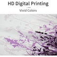 thumbnail image 3 of Purple Floral Shower Curtain, Lavender Ombre Wild Flowers Fabric Shower Curtain, Abstract Plant Leaves Shadow White Backdrop Botanical Waterproof Shower Curtains for Bathroom, 72x72, 3 of 6