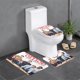 thumbnail image 1 of Office TV Juego de 3 alfombras de baño de coral fleece: tapete de baño + alfombra de inodoro en forma de U + funda de tapa de inodoro en forma de O, 1 of 6