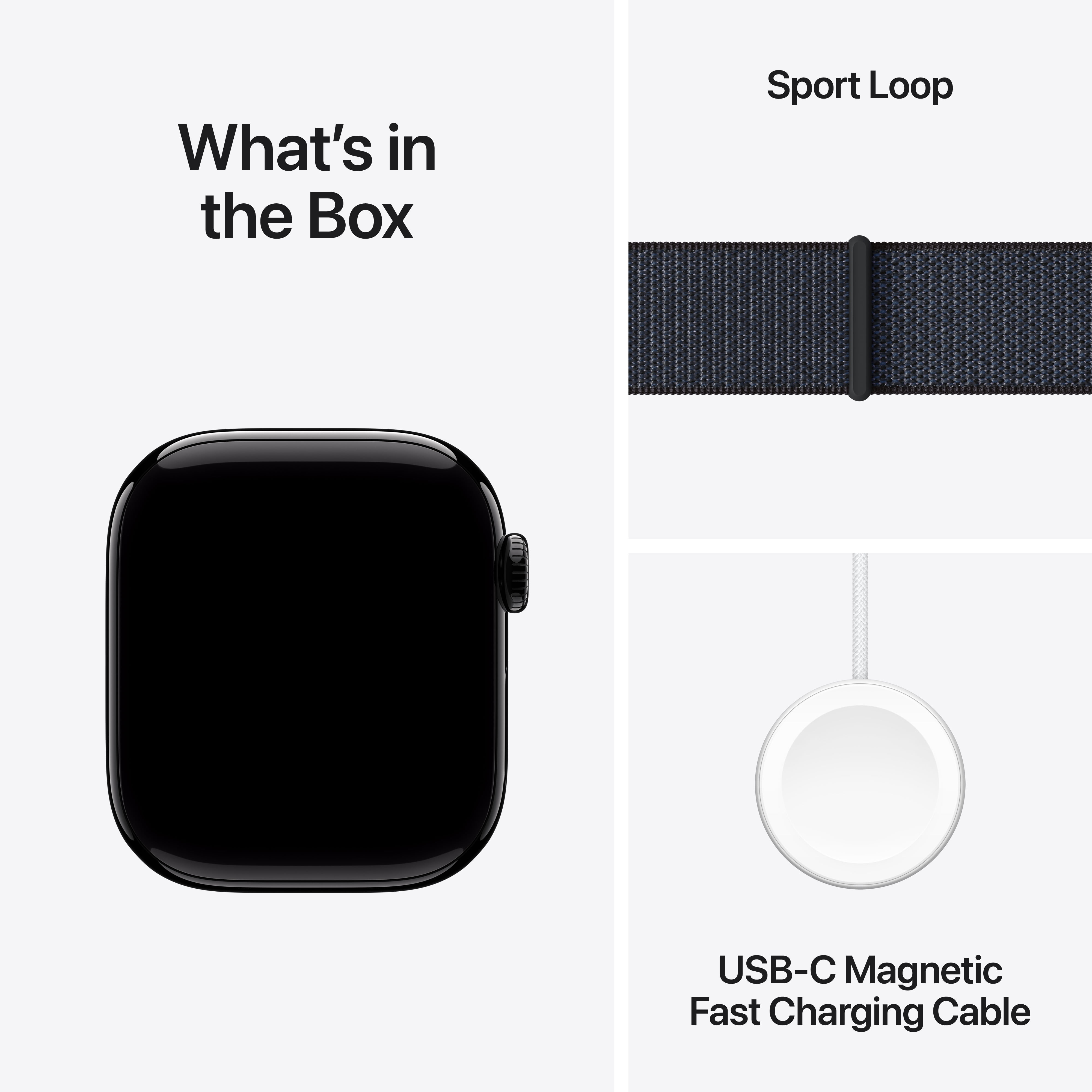 Apple Watch Series 10 GPS 46mm Jet Black Aluminum Case with Ink Sport Loop (Limit of 3 per order and 1 order per household), Watch Series 10