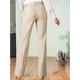 thumbnail image 5 of Pantalones Casuales de Cintura Alta y Corte Recto Holgado para Mujer con Bolsillos Color Albaricoque XXL, 5 of 7