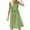 Green, variant on Zekutng Womens Dresses Round-Neck Casual Loose Skirt Solid Sleeveless Ruffles Longuette Dress,Sizes XS-XL
