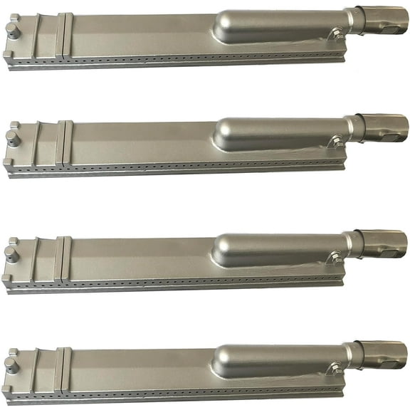 GRILLJOB Upgraded 4PC Heavy Duty Cast Stainless Steel BBQ Grill Burners Replacement Parts for Premium Gas Grills from Bull, Cal Flame Aussie Blaze CharBroil NEXGRILL Thermos Turbo Grills