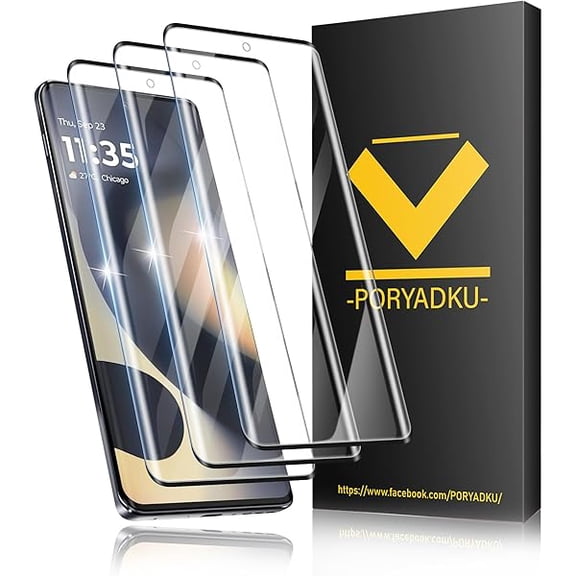 3 Pack For Motorola Edge 2024/ Moto Edge 2023 Screen Protector Tempered Glass, 6.60 inch, 9H Tempered Glass, Ultrasonic Fingerprint Support, Bubble-free, Easy Installation