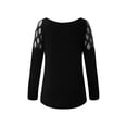thumbnail image 3 of Qinavy Women's Soild Hollow Sequins Long Sleeve Casual Top, 3 of 4