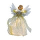 thumbnail image 2 of Figura de ángel en la copa del árbol, adorno para la punta del árbol, muñeco de ángel, decoración navideña clásica Blanco y dorado, 2 of 9