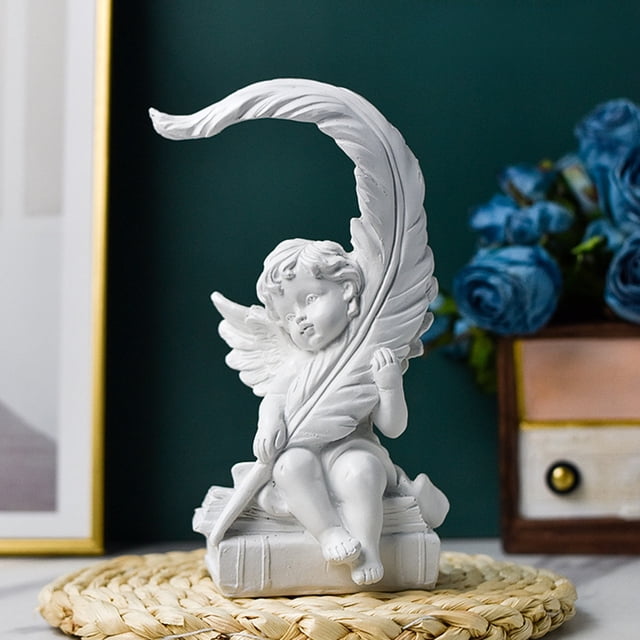 Xihbxyly Oferta Del Día Prime Liquidación de Hoy Estatuas En Plumas, Bonitas En Ángeles, Serie de Manuales, Estatua En Jardín, Escultura En Resina, Adecuada para Bodas, Fiestas, Decoración En Escrito