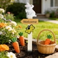thumbnail image 5 of REK Easter Decor Easter Resin Rabbit Wooden Welcome Yard Sign For Festival Outdoor Garden Patio Yard, 5 of 5