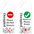 thumbnail image 1 of Paquete de 2 carteles para colgar en la puerta con la frase "No molestar", "Bienvenido", "Por favor, toca", letrero acrílico para colgar en la puerta, 1 of 8