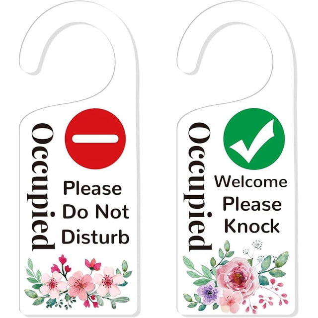 Paquete de 2 carteles para colgar en la puerta con la frase "No molestar", "Bienvenido", "Por favor, toca", letrero acrílico para colgar en la puerta