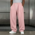 thumbnail image 3 of Yievot Mens Baggy Sweatpants Open Bottom Wide Leg Sweatpants Drawstring Elastic Waist Workout Gym Trousers with Pocket, 3 of 7