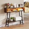 thumbnail image 2 of Gymax 40'' Console Table w/ Power Strip 3-Tier Entryway Table w/ RGB LED Lights, 2 of 10