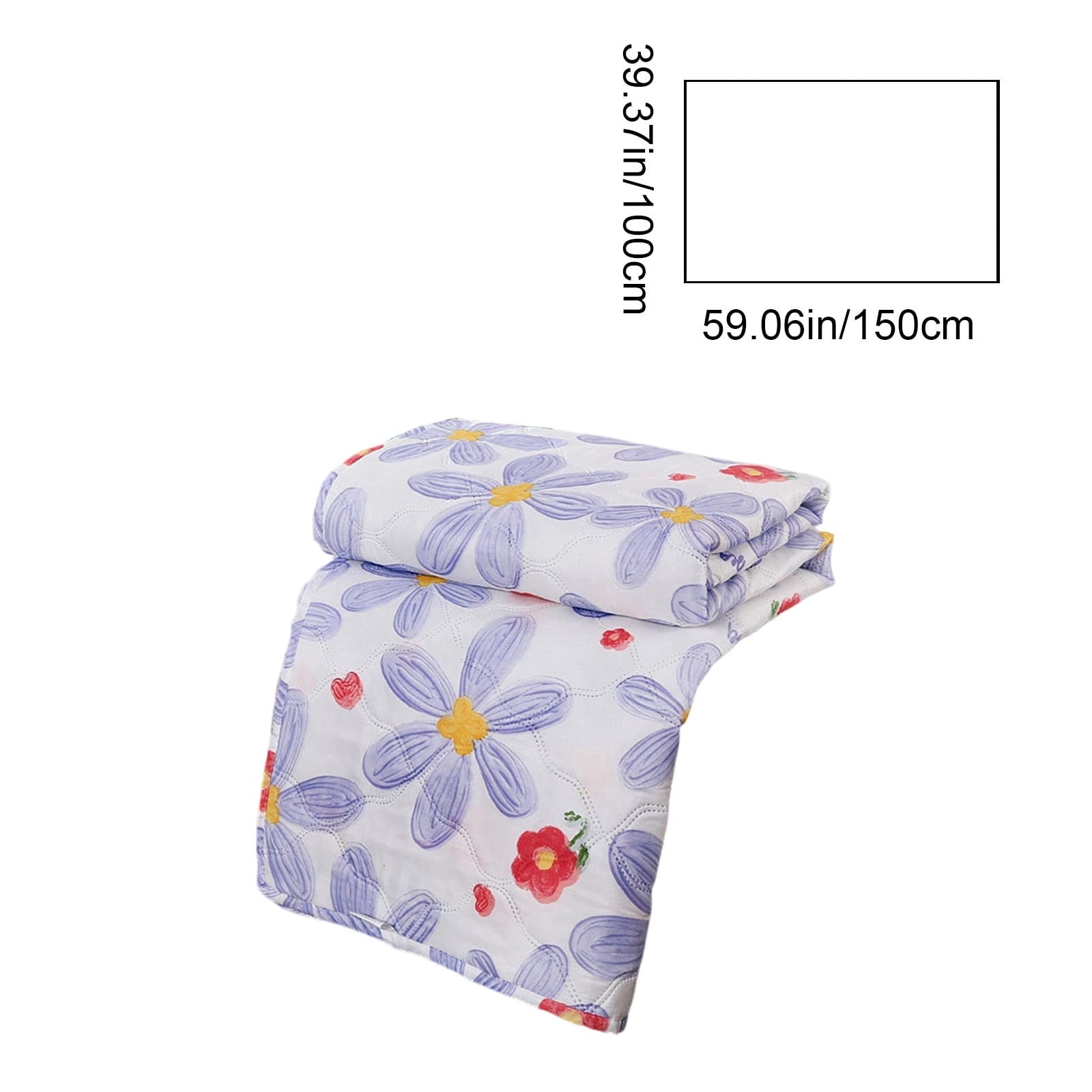 YiJuHui Fresh Flowers Washable Cottons Quilt, Lightweight Breathable Summer Air Conditioning Blanket, Soft Fluffy Thin Blanket for Spring Fall Bedroom Travel