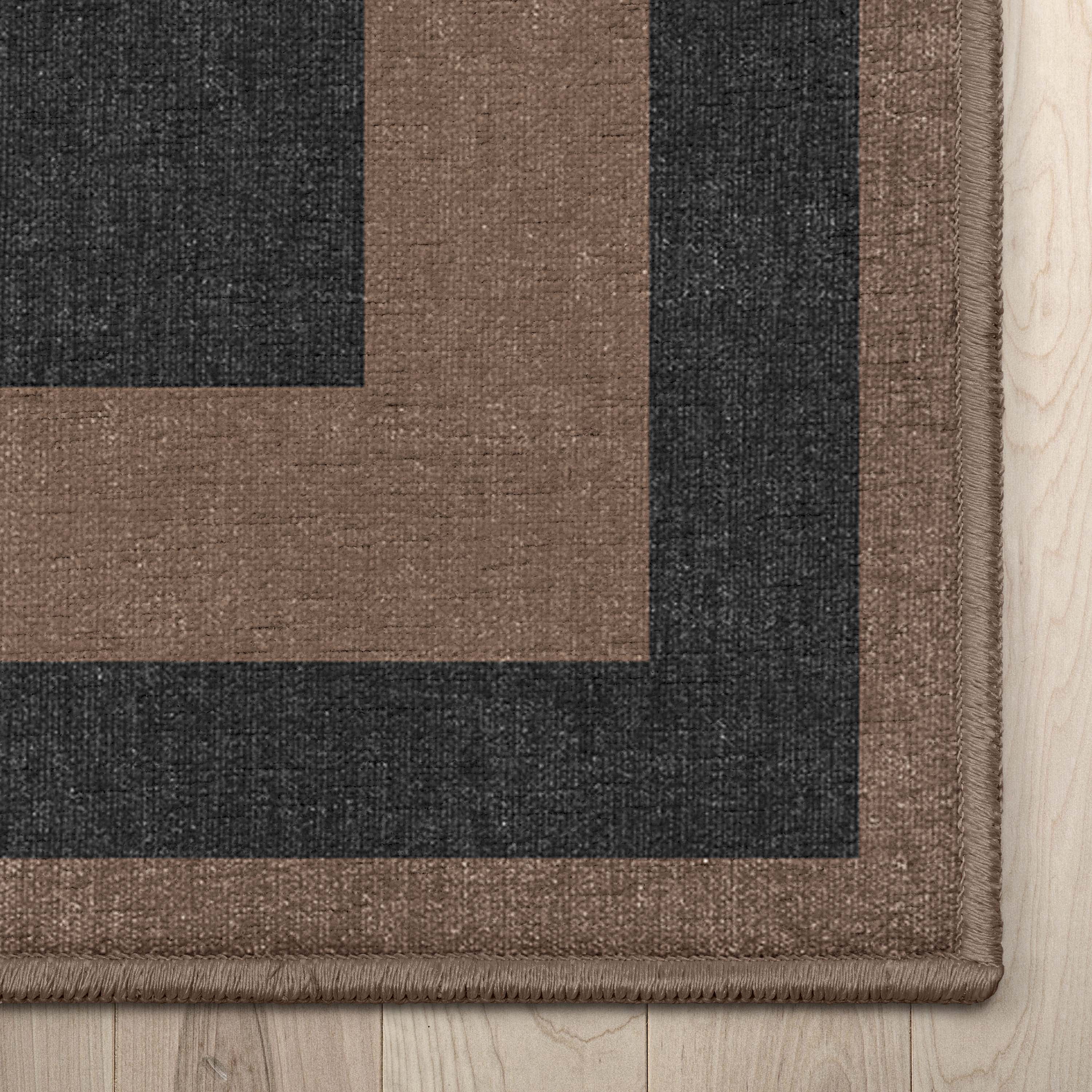 Well Woven Modern Plain Border Black Flat Pile Easy to Clean 2'3" x 7'3" Runner Rug for Living Room Stairs Hallway and Kitchen