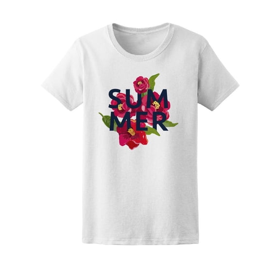 Summer Tropical Flowers Quote Tee Women's -Image by Shutterstock