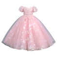 thumbnail image 1 of XQYLOS Sparkly Flower Girl Dress Long Tulle Ruched Pageant Gown A-Line Party Dress with Sequins for Wedding Prom Special Events, 1 of 4