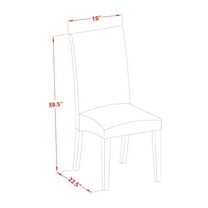 East West Furniture Barry 42" Wood Dining Chairs in White/Cream (Set of 2)