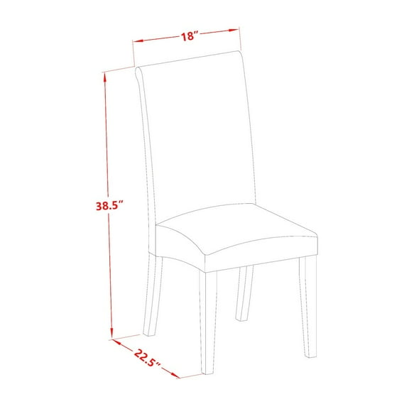 East West Furniture Barry 42" Wood Dining Chairs in White/Cream (Set of 2)