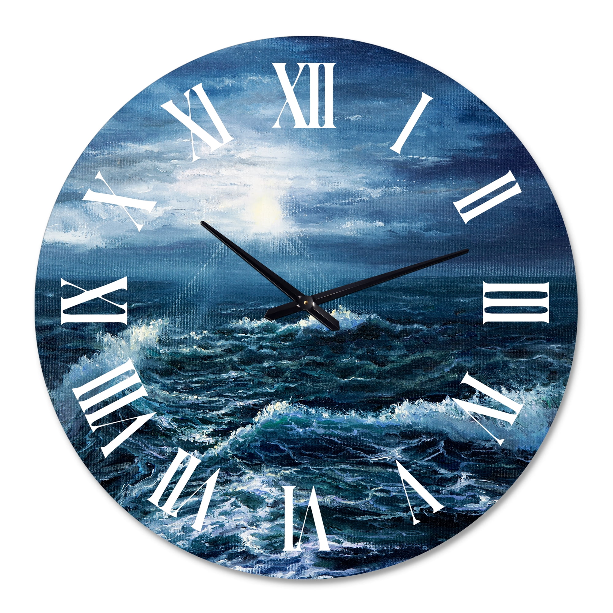 Designart 1 in Quartz Coastal Wall Clock