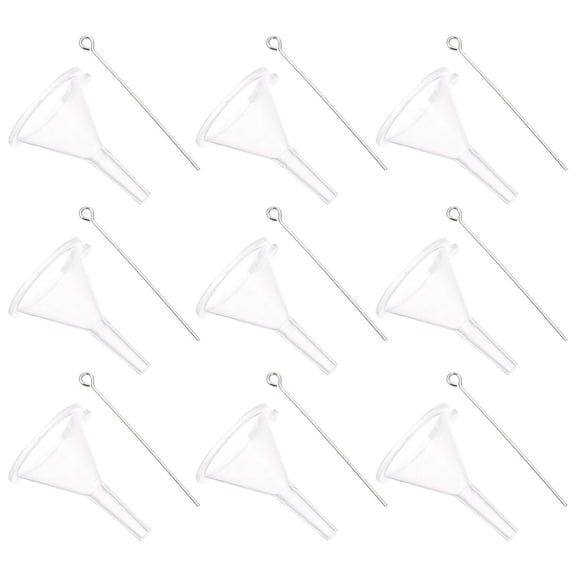 10 Sets Mini Perfume Funnel for Essential Oil Transfer DIY Plastic - Small Stainless Steel Insert Funnels for Tiny Bottles and Liquid Refilling