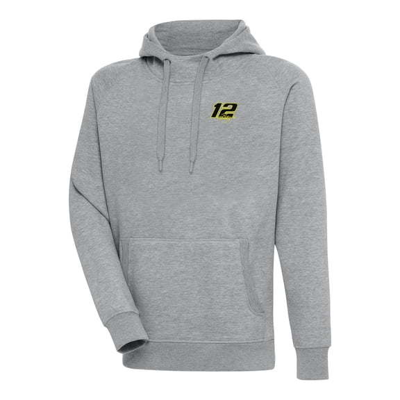 Men's Antigua Heather Gray Ryan Blaney Victory Pullover Hoodie