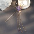 thumbnail image 4 of Palillos Tenedor Largo Palillos Vintage Con Jade De Moño Tradicional Dama Antigua Artificial Retro Niñas Estilo De Pelo Hecho A Mano Alfileres Accesorio De Mujer Para, 4 of 5
