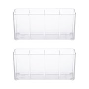 Kenney Storage Made Simple Bathroom Countertop Organizer and Lid, 4 Compartments, Set of 2, Clear