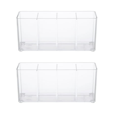 Kenney Storage Made Simple Bathroom Countertop Organizer and Lid, 4 Compartments, Set of 2, Clear