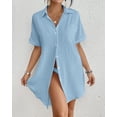 thumbnail image 3 of ZANKLEY Women Swimsuit Coverup Shirt Dress Button Down Bathing Suit Cover Up Beachwear, 3 of 13