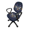 thumbnail image 2 of SCRAWLGOD Bee Floral Starlight 2 PCS Universal Computer Office Chair Cover Stretch Washable Desk Chair Seat Protector Scratch Resistant Removable Swivel Chair Cover, 2 of 7
