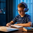 thumbnail image 2 of Auriculares Bluetooth para niños, plegables, para uso escolar o de viaje, color azul, 2 of 5