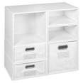 thumbnail image 3 of Niche Cubo Set- 2 Full/4 Half Cubes w/ Foldable Bins- White Wood Grain/White, 3 of 7