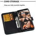 thumbnail image 3 of Huawei P Étui Intelligent Premium en Cuir PU Étui à Rabat Design Créatif 3D Couverture Protectrice Support Portefeuille Compatible pour Huawei P Intelligent 2018 YB Fleur Crâne, 3 of 5