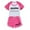 Hot Pink, variant on FAOWME Summer Children Kids Boys Girls Soft Short Sleeve Shirt Blouse Tops And Shorts Casual 2PCS Outfits Set Hot Pink 8-9 Years