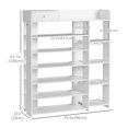 thumbnail image 3 of HOMCOM 6-Tier Shoe Rack with Drawer, Boot Rack, Shoe Storage Organizer, White, 3 of 10