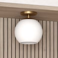 thumbnail image 2 of Evelyn&Zoe 9" Brass Finish Metal/Glass Semi Flush Mount, 2 of 6