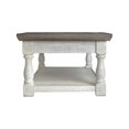 thumbnail image 3 of Plank Lift Top Cocktail Table with Turned Legs, Antique White and Brown, 3 of 3