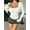 Long Sleeve-White, variant on Square Neck Short Sleeve Shirts for Women Fitted Tees Tops,Size Medium