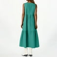 thumbnail image 4 of Mohiass Womens Summer Dresses 2025 Plus Size Sleeveless V Neck Boho Maxi Dress Loose Casual Beach Long Sundresses Dark Green 5XL, 4 of 8