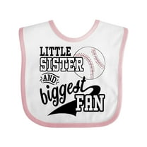 Inktastic Little Sister and Biggest Baseball Fan Girls Baby Bib