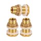 thumbnail image 4 of Conector de mamparo de latón, 3 juegos de conector de tanque de latón con rosca macho de 3/8 y 1/2 pulgada con anillo, 4 of 5