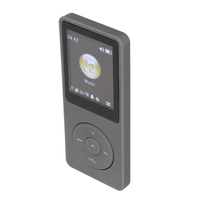 Reproductor MP4 portátil compatible con tarjetas de memoria pequeñas, reproductor de música multimedia ultrafino con pantalla LCD de 1,8 pulgadas y accesorios para estudiantes, color negro