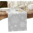 thumbnail image 2 of Christmas Table Runners 90 inches Long, Winter White Snowflake Grey Table Runner Farmhouse Dresser Scarves,Christmas Table Runner Decoration for Dining Coffee Table Holiday Party Wedding, 2 of 8