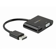 StarTech.com DisplayPort to HDMI VGA Adapter, DisplayPort 1.2 HBR2 to HDMI 2.0 (4K 60Hz) or VGA 1080p Converter Dongle, DP to HDMI or VGA Monitor Adapter, Digital Video Display Adapter - Multiport Video Dongle (DP2VGAHD20) - Adapter - DisplayPort male to HD-15 (VGA), HDMI female - 9.1 in - black - 4K support