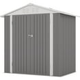 thumbnail image 6 of Patiowell 6 x 4 ft. Outdoor Metal Storage Shed, Galvanized Steel Garden Tool Shed with Double Lockable Doors for Backgard Patio Lawn, Gray, 6 of 7