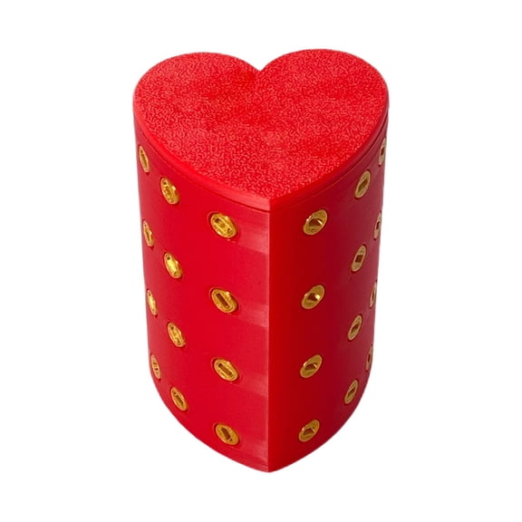 hulanddfd Valentine’s Day Screws Gift Box, 3.94"x2.36" Heart Shaped Box with Screws Holes and Lid Reusable Cash Gift Storage Container for Valentine’s Day Wedding Party
