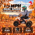 thumbnail image 6 of IVFJFV Powered 4 Wheeler,500W Electric 4 Wheeler with Dual Speed Adjustment,36V Four Wheeler Max 15 MPH, Front & Rear Shock Absorbers, All-Terrain Tires and Safety Disc Brake,ORANGE, 6 of 8