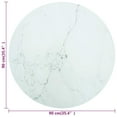 thumbnail image 3 of vidaXL Table Top White Ø90x1 cm Tempered Glass with Marble Design, 3 of 3