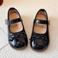 thumbnail image 6 of Gyujnb Toddler Girls Patent Bow Mary Jane Flats Adjustable Strap Non- Sole for School & Daily Wear,3-3.5 Years, 6 of 8
